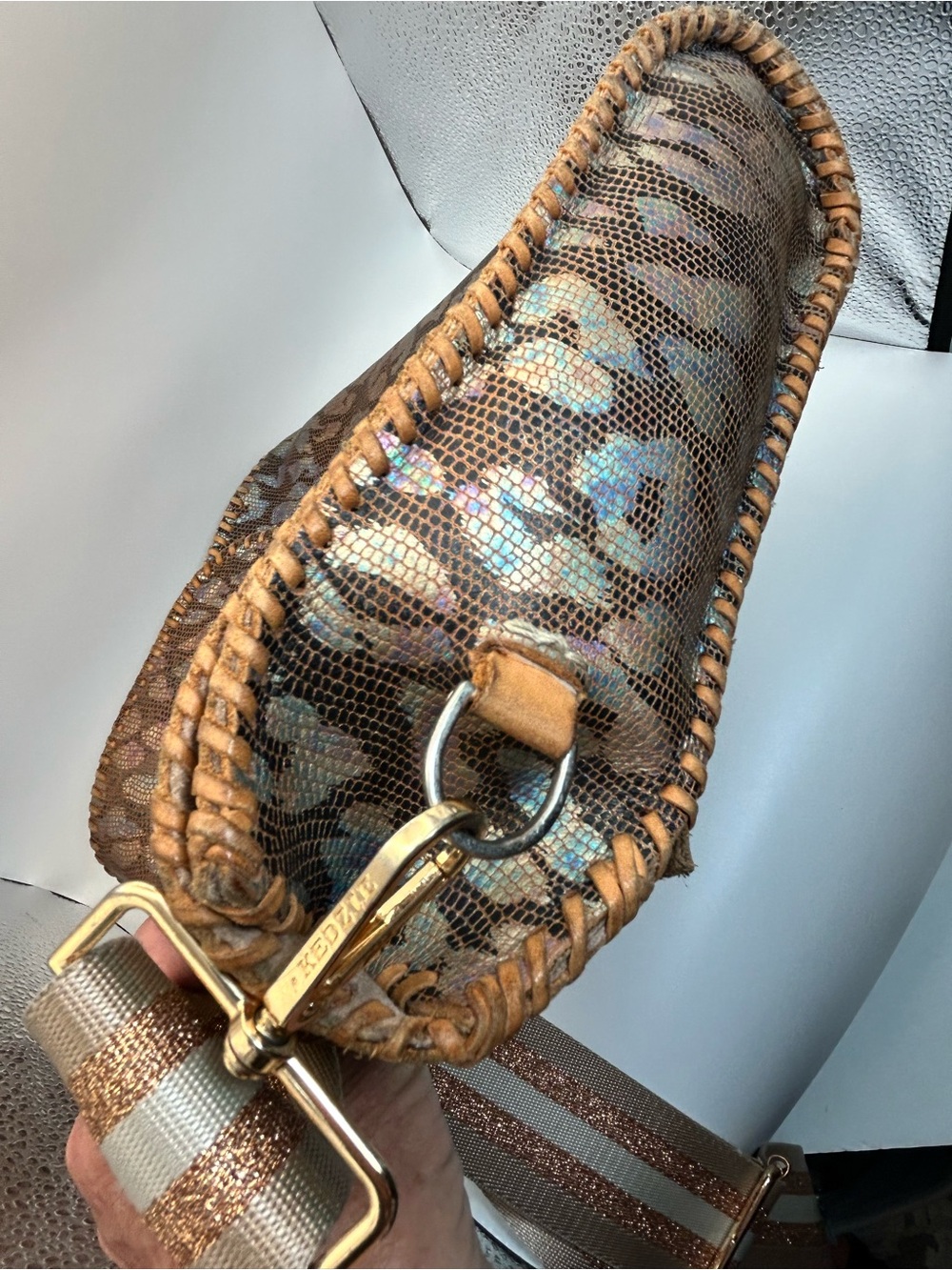 Consuela Around Town Iris Clutch 12" x 10" Leather with Kedzie Strap Please Read - Picture 11 of 14
